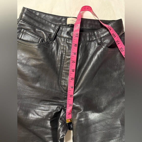 Aritzia Wilfred The Melina High Waisted Black Vegan Faux Leather Pants 2 - Picture 9 of 12